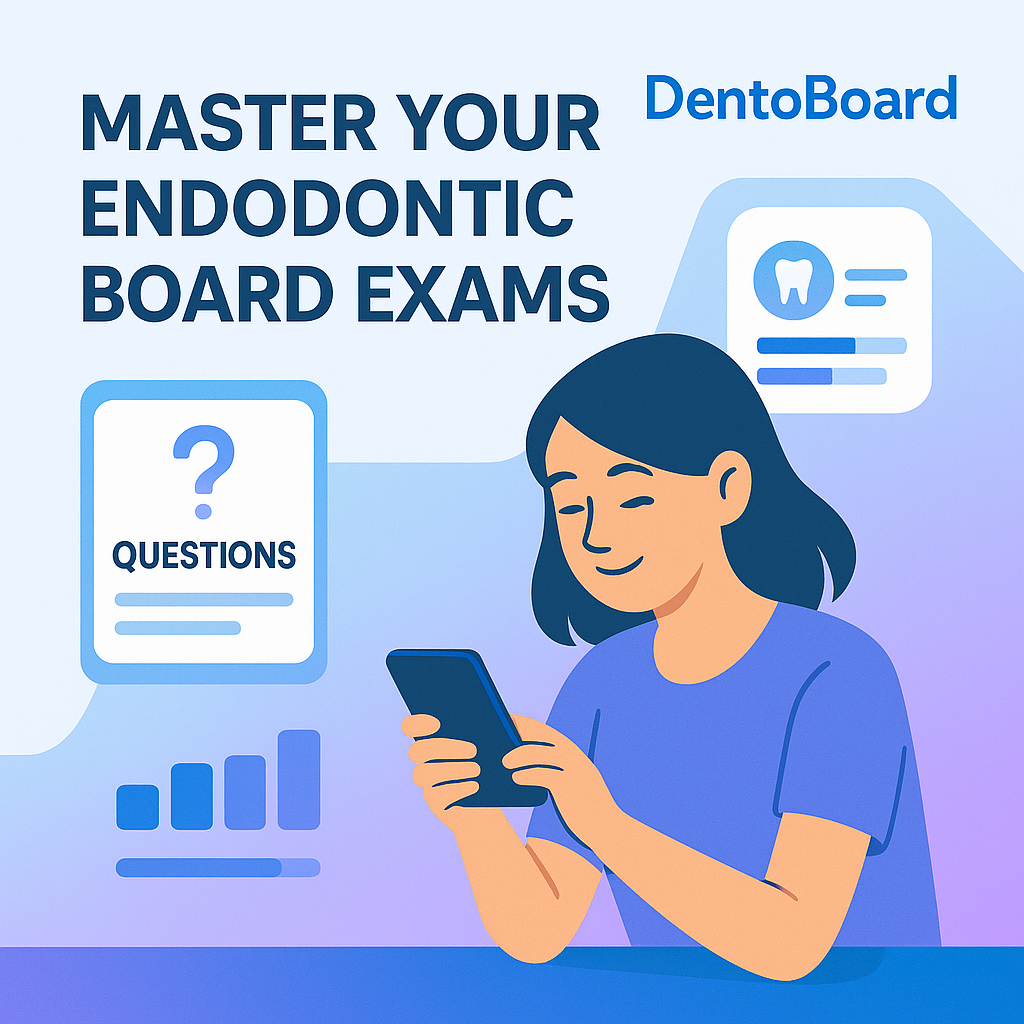 Student studying with DentoBoard™ anywhere - Mobile flashcards and progress tracking
